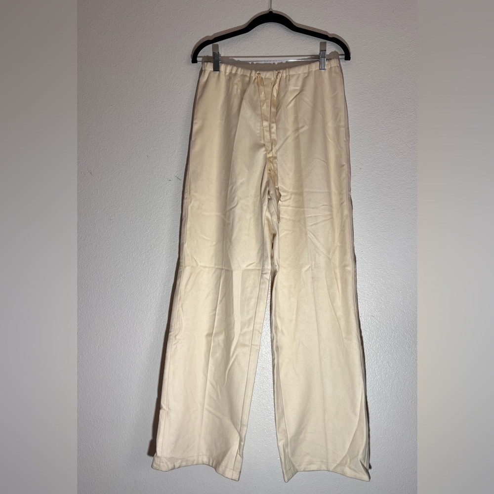 Forte_Forte “My Pants” Wool Blend Drawstring Trousers in Vanilla – Size II